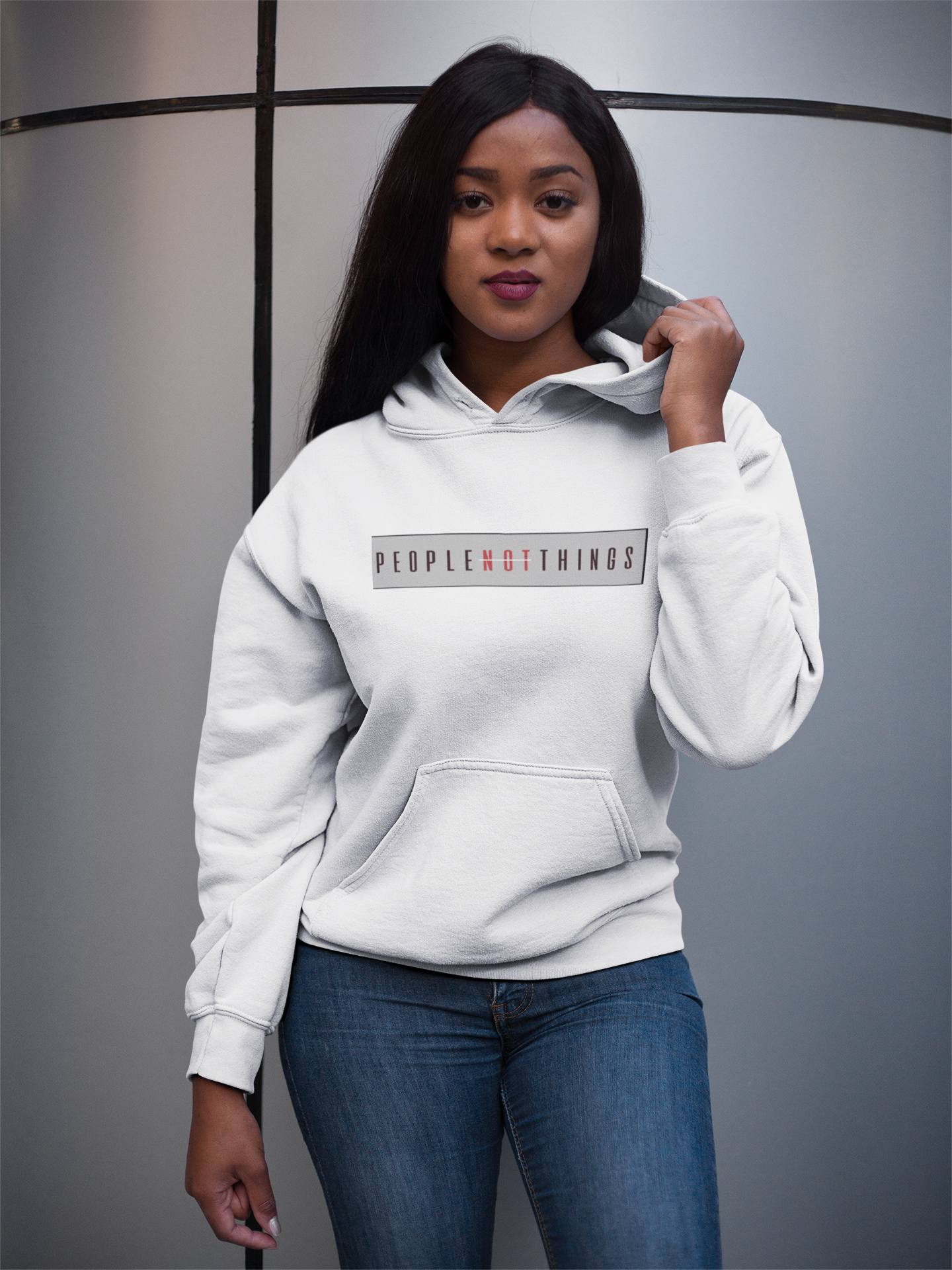 Hoodie - People Not Things Logo (Embroidery)