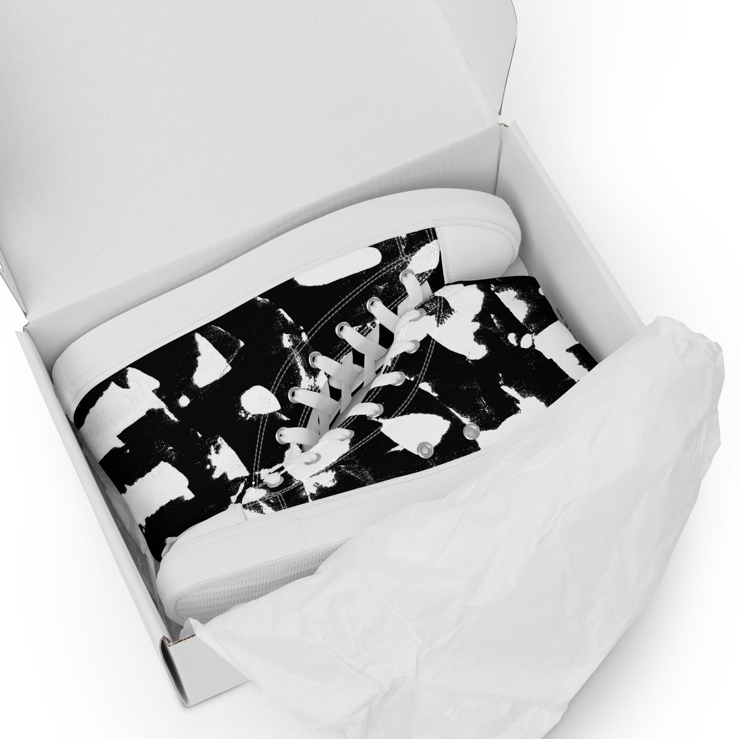 Black High Top Shoes Men's- Barrier Strokes
